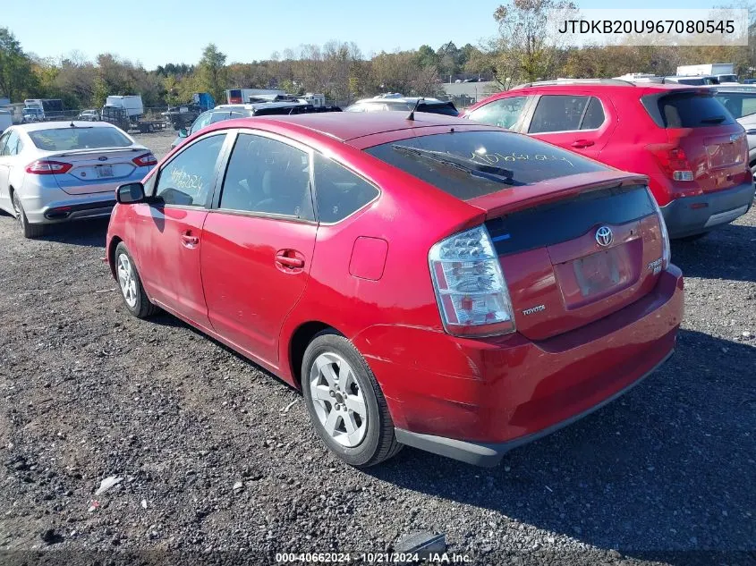 2006 Toyota Prius VIN: JTDKB20U967080545 Lot: 40662024