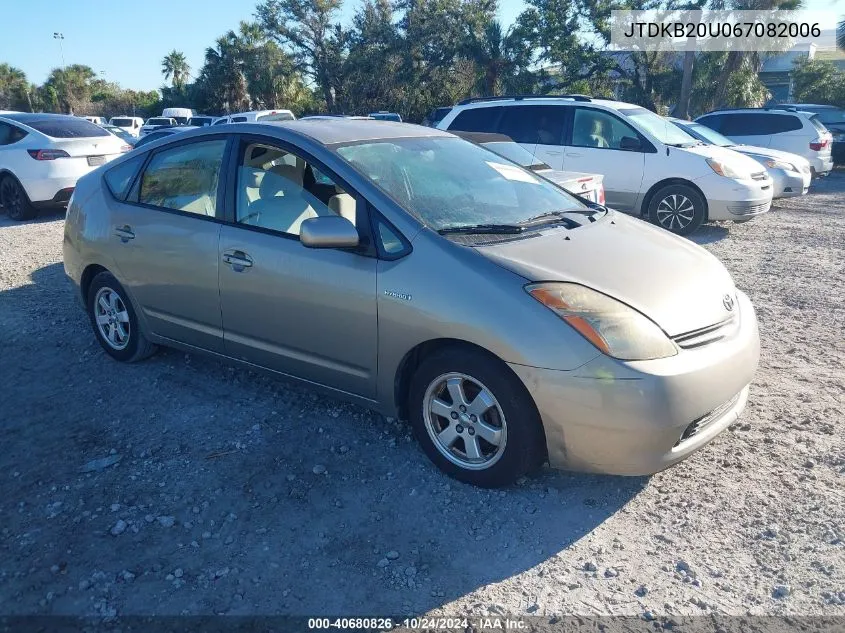 2006 Toyota Prius VIN: JTDKB20U067082006 Lot: 40680826