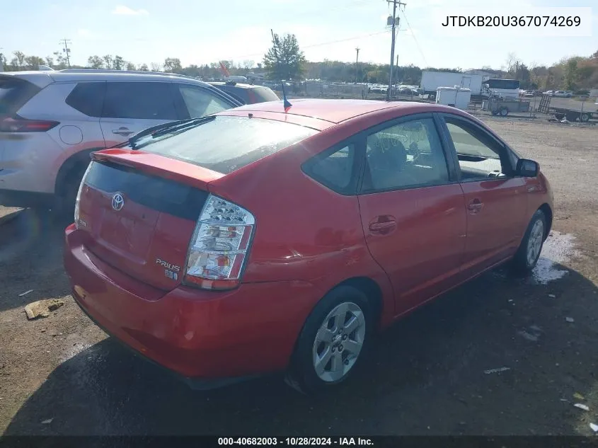 2006 Toyota Prius VIN: JTDKB20U367074269 Lot: 40682003