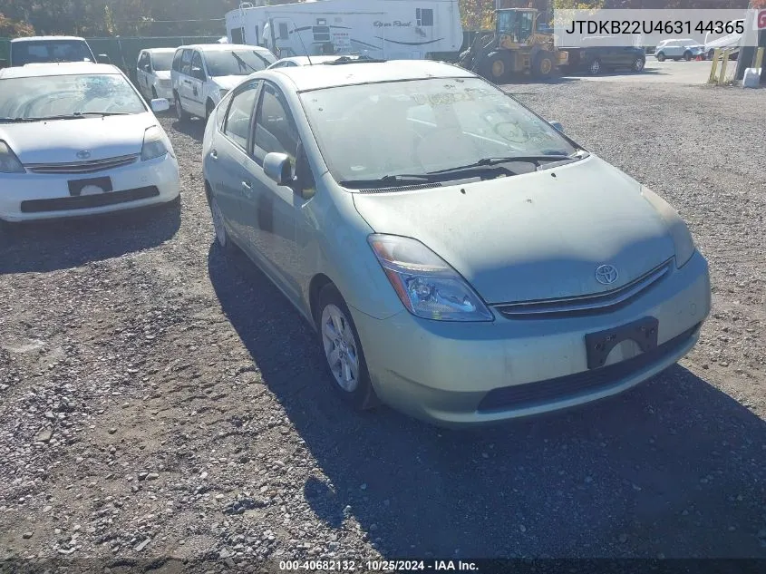 2006 Toyota Prius VIN: JTDKB22U463144365 Lot: 40682132