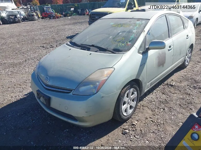 2006 Toyota Prius VIN: JTDKB22U463144365 Lot: 40682132