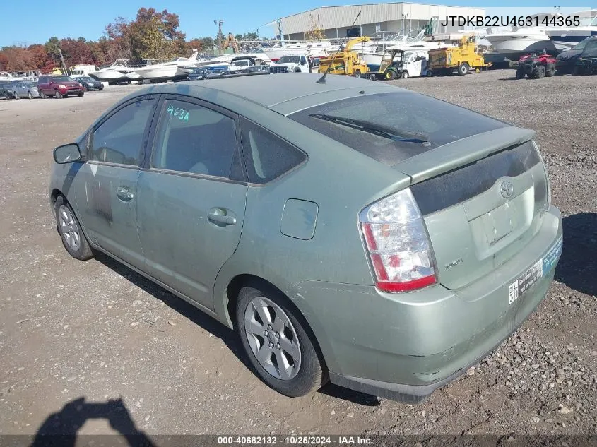 2006 Toyota Prius VIN: JTDKB22U463144365 Lot: 40682132