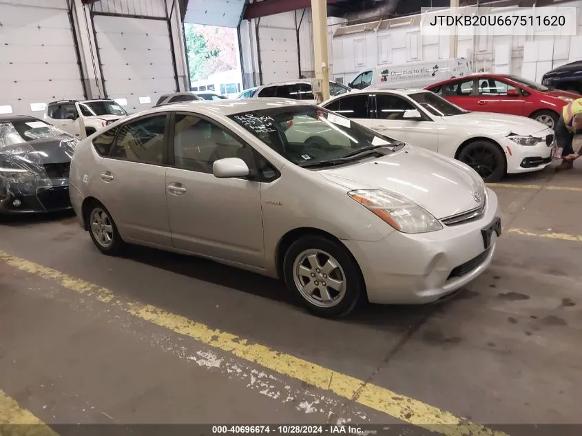 2006 Toyota Prius VIN: JTDKB20U667511620 Lot: 40696674