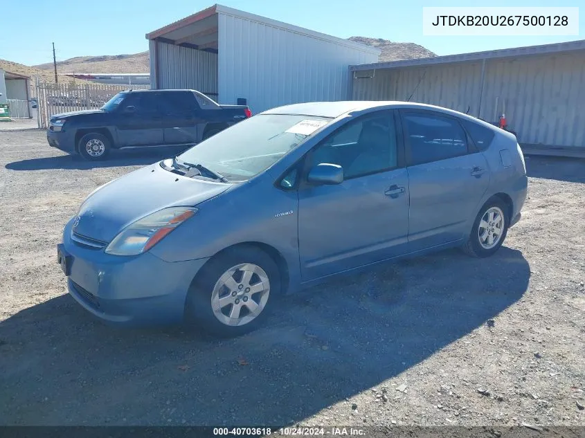 2006 Toyota Prius VIN: JTDKB20U267500128 Lot: 40703618