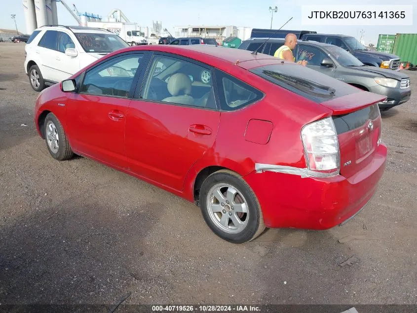 2006 Toyota Prius VIN: JTDKB20U763141365 Lot: 40719526