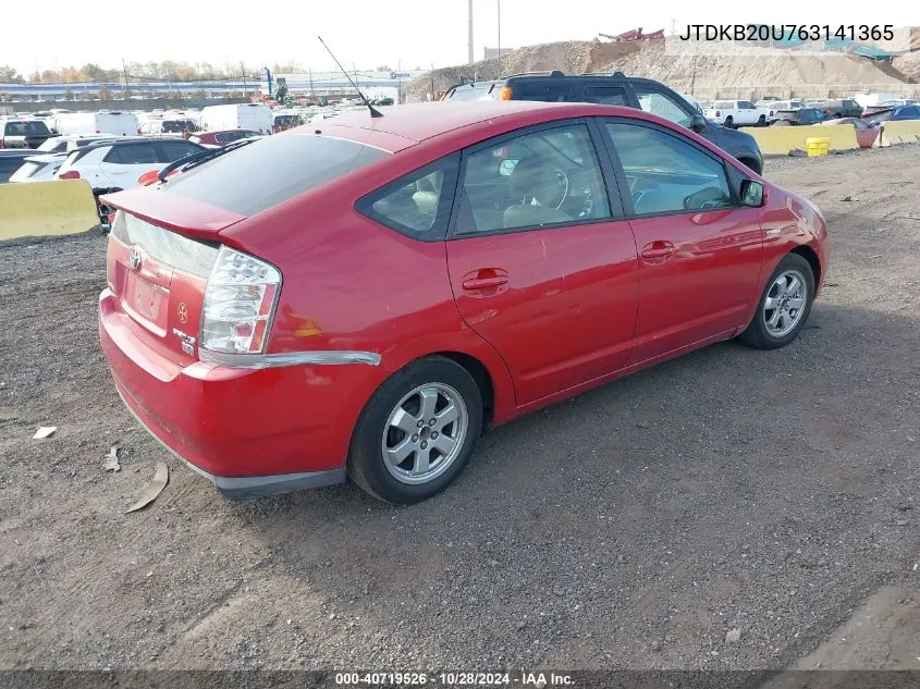 2006 Toyota Prius VIN: JTDKB20U763141365 Lot: 40719526