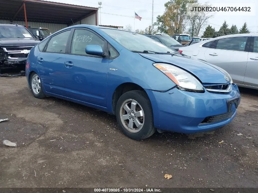 2006 Toyota Prius VIN: JTDKB20U467064432 Lot: 40739003