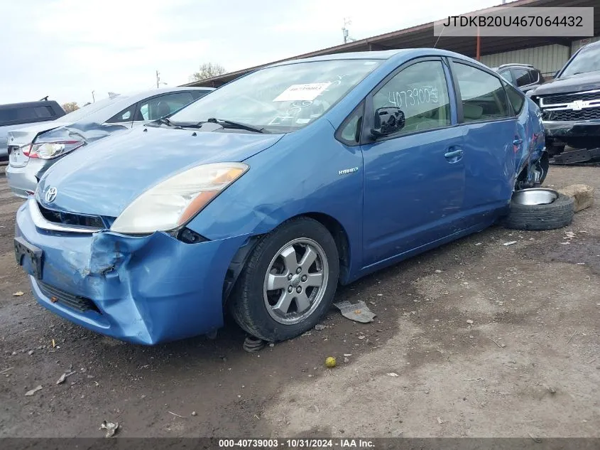 2006 Toyota Prius VIN: JTDKB20U467064432 Lot: 40739003