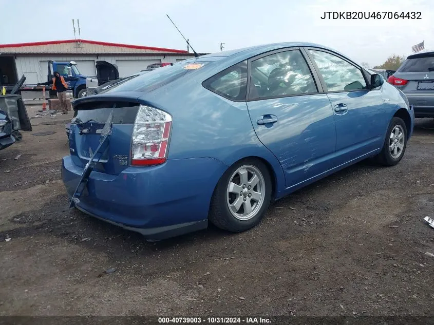 2006 Toyota Prius VIN: JTDKB20U467064432 Lot: 40739003