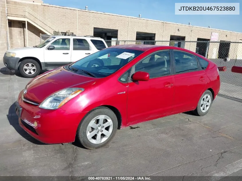 2006 Toyota Prius VIN: JTDKB20U467523880 Lot: 40783921