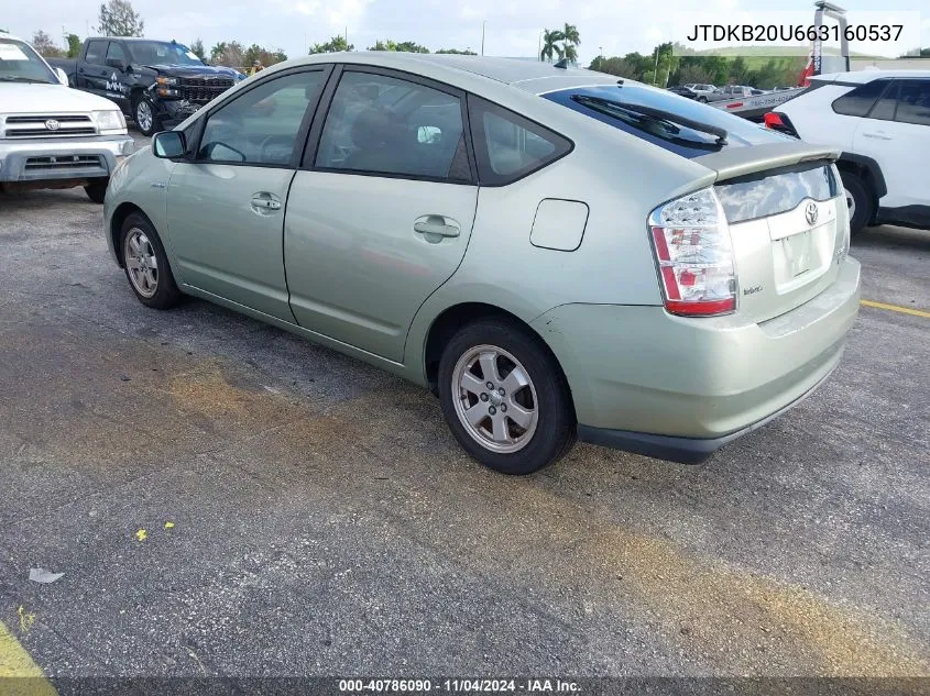 JTDKB20U663160537 2006 Toyota Prius