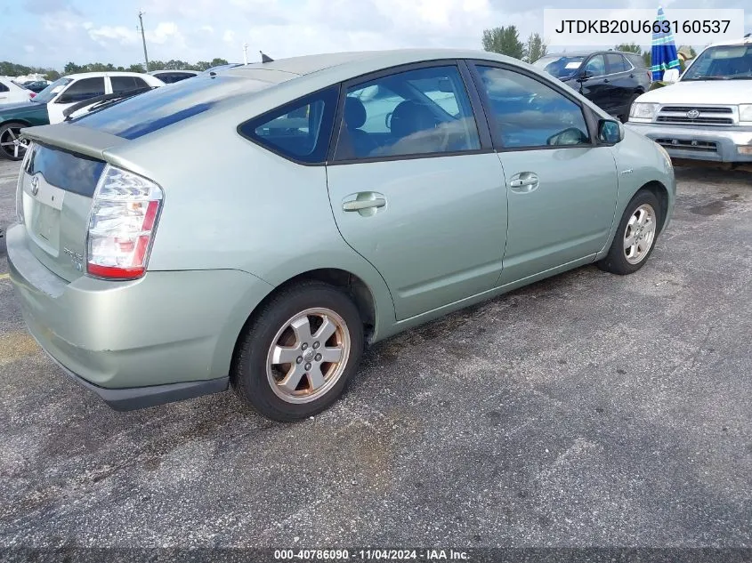 JTDKB20U663160537 2006 Toyota Prius