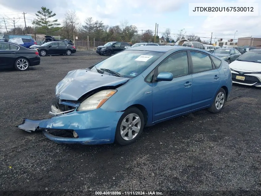 2006 Toyota Prius VIN: JTDKB20U167530012 Lot: 40818896