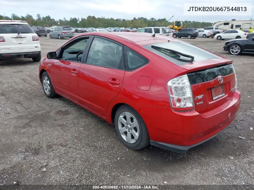 2006 Toyota Prius VIN: JTDKB20U667544813 Lot: 40830692