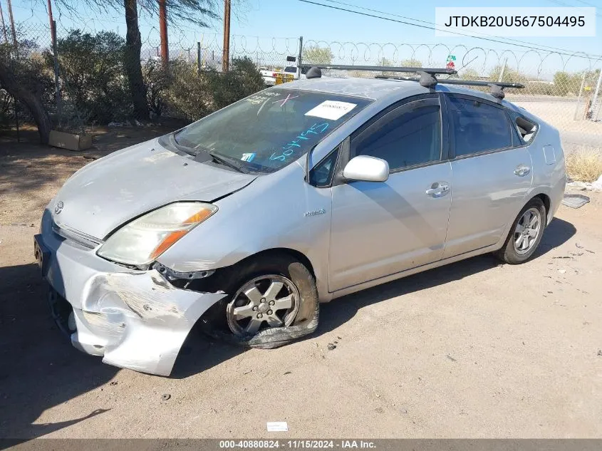 2006 Toyota Prius VIN: JTDKB20U567504495 Lot: 40880824