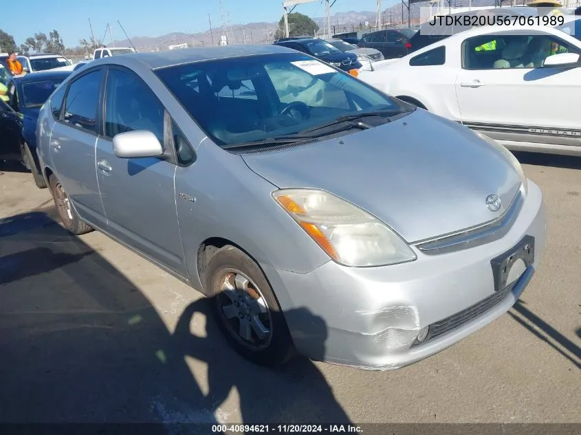 2006 Toyota Prius VIN: JTDKB20U567061989 Lot: 40894621