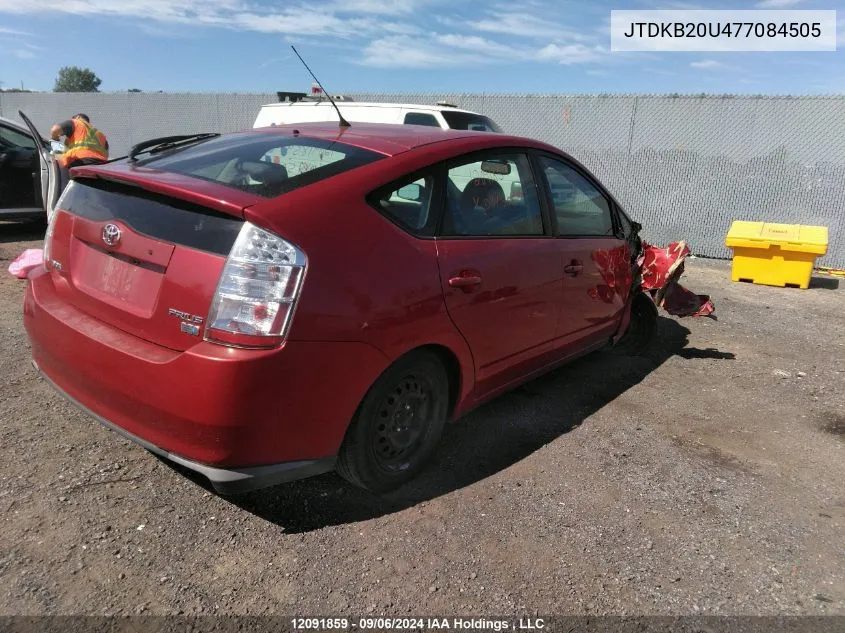 2007 Toyota Prius VIN: JTDKB20U477084505 Lot: 12091859