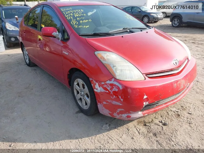 2007 Toyota Prius VIN: JTDKB20UX77614010 Lot: 12094373