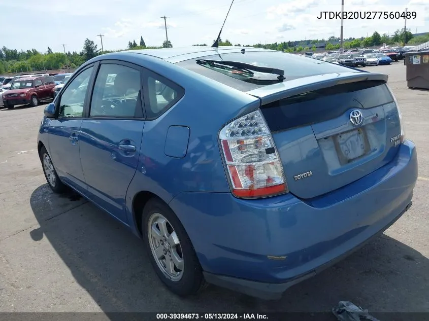 JTDKB20U277560489 2007 Toyota Prius