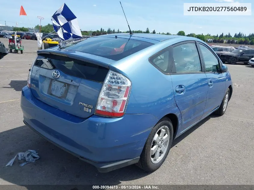 2007 Toyota Prius VIN: JTDKB20U277560489 Lot: 39394673