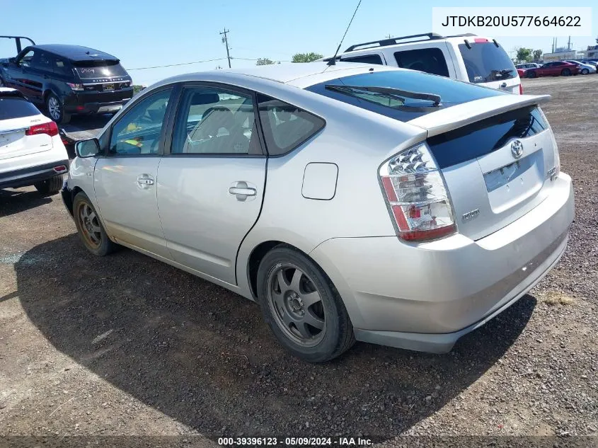 2007 Toyota Prius Touring VIN: JTDKB20U577664622 Lot: 39396123