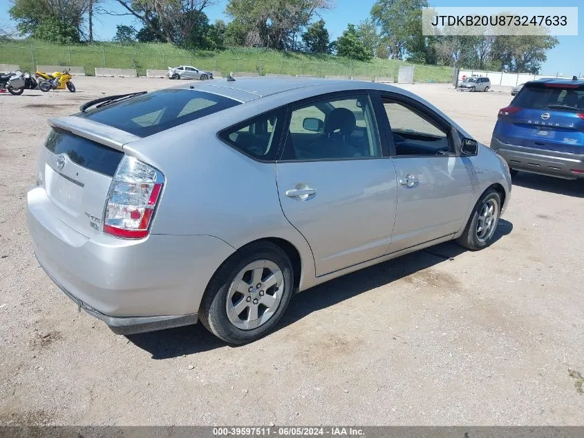 2007 Toyota Prius VIN: JTDKB20U873247633 Lot: 39597511