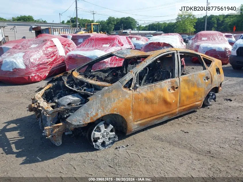 2007 Toyota Prius VIN: JTDKB20U877561940 Lot: 39683875