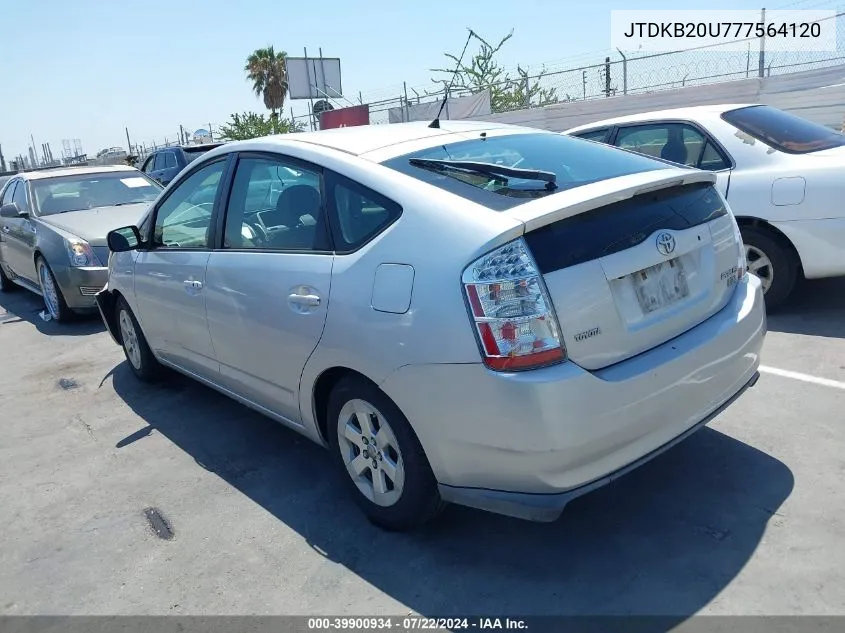 2007 Toyota Prius VIN: JTDKB20U777564120 Lot: 39900934