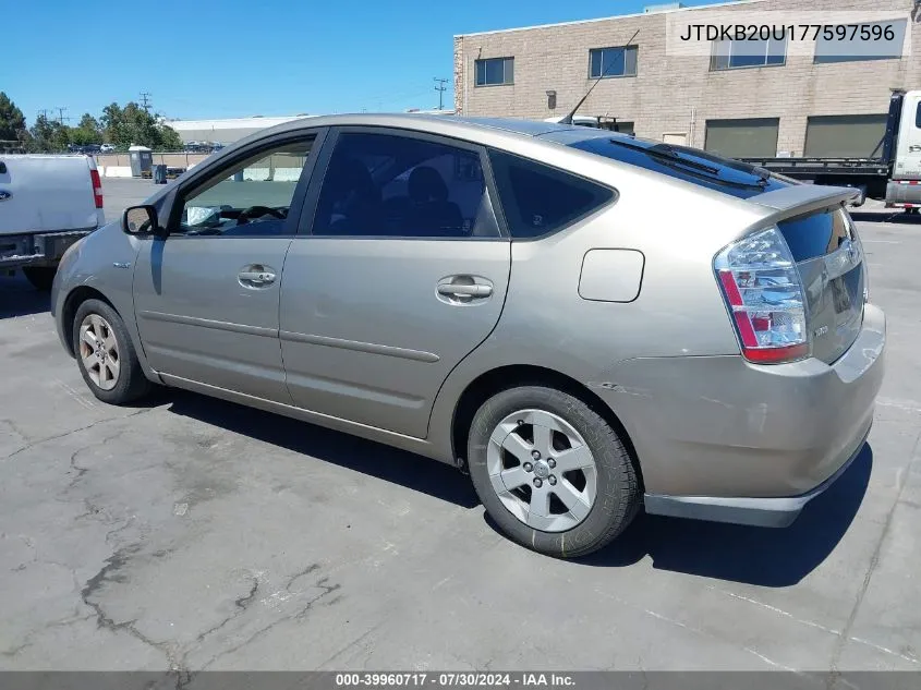 2007 Toyota Prius VIN: JTDKB20U177597596 Lot: 39960717