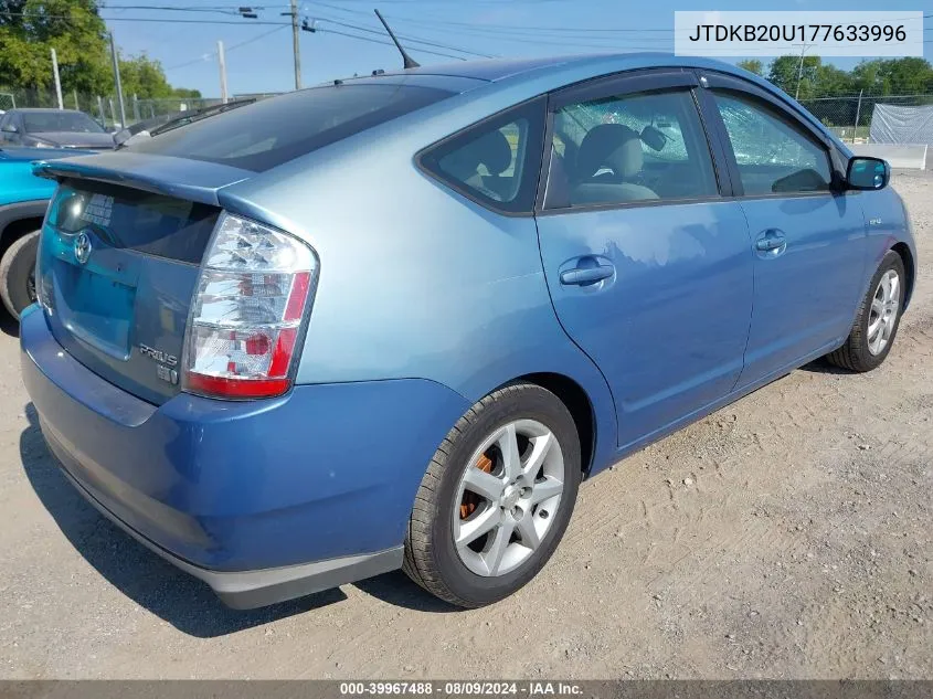 2007 Toyota Prius Touring VIN: JTDKB20U177633996 Lot: 39967488