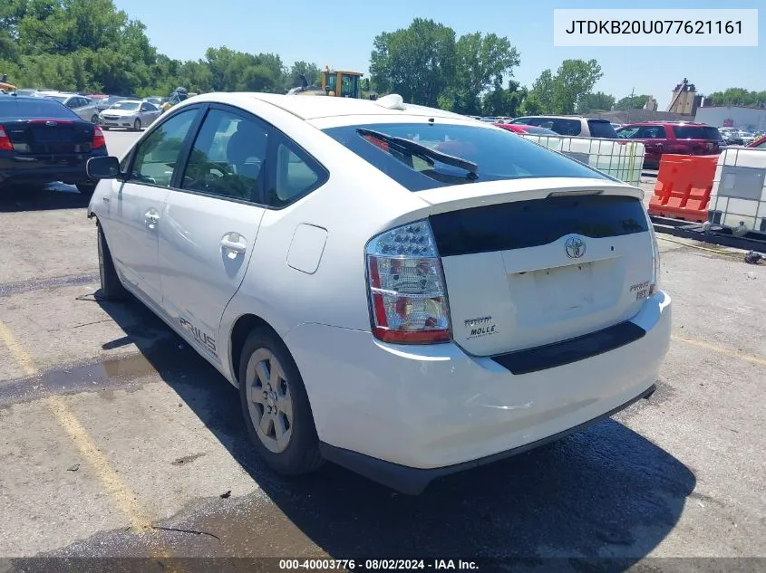 2007 Toyota Prius VIN: JTDKB20U077621161 Lot: 40003776