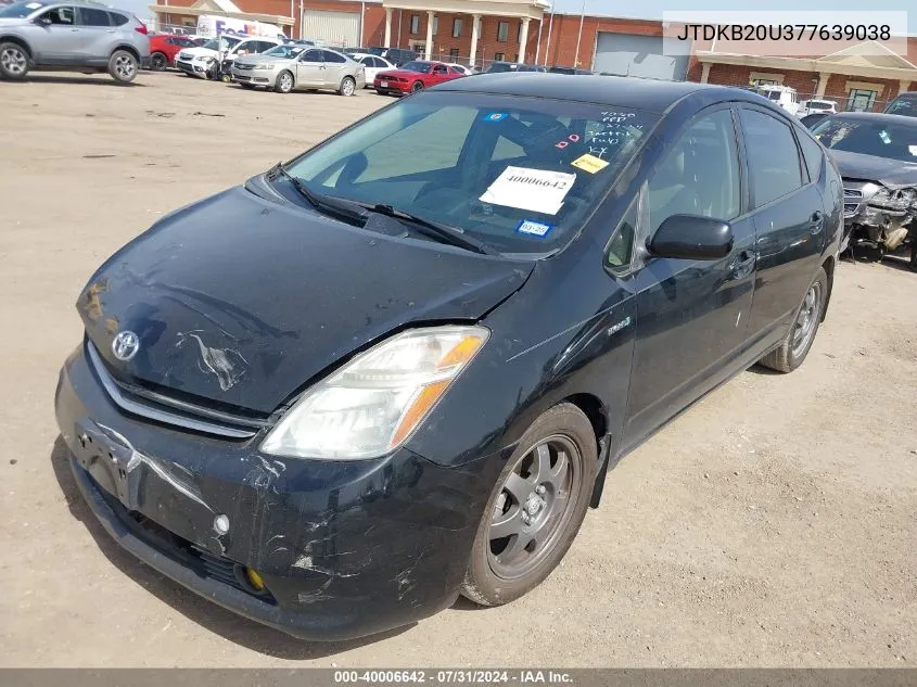 2007 Toyota Prius Touring VIN: JTDKB20U377639038 Lot: 40006642