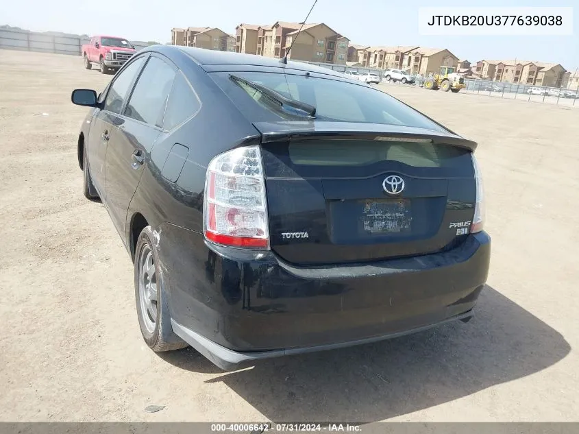 2007 Toyota Prius Touring VIN: JTDKB20U377639038 Lot: 40006642