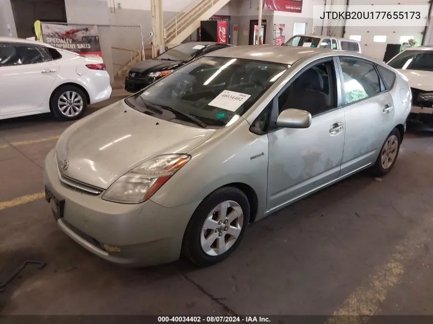 2007 Toyota Prius VIN: JTDKB20U177655173 Lot: 40034402