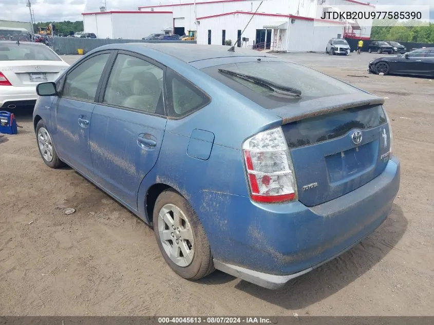 2007 Toyota Prius VIN: JTDKB20U977585390 Lot: 40045613