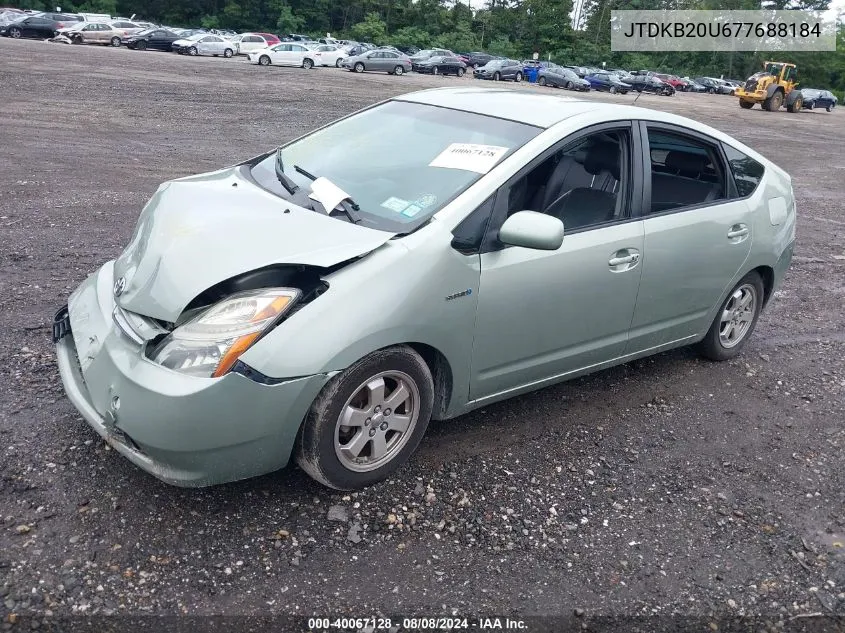 2007 Toyota Prius VIN: JTDKB20U677688184 Lot: 40067128