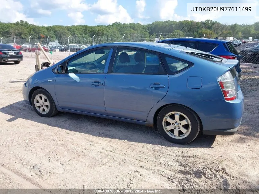 2007 Toyota Prius VIN: JTDKB20U977611499 Lot: 40078606