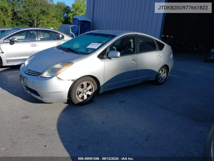 2007 Toyota Prius VIN: JTDKB20U977661822 Lot: 40091206