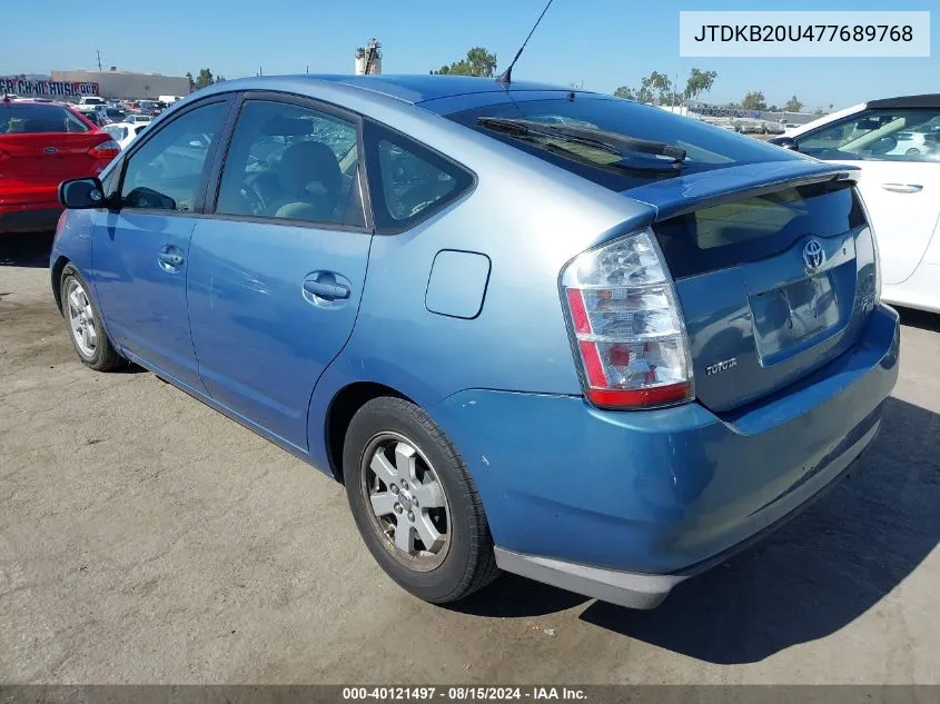 2007 Toyota Prius VIN: JTDKB20U477689768 Lot: 40121497