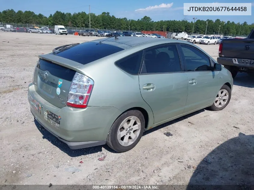 2007 Toyota Prius VIN: JTDKB20U677644458 Lot: 40139184