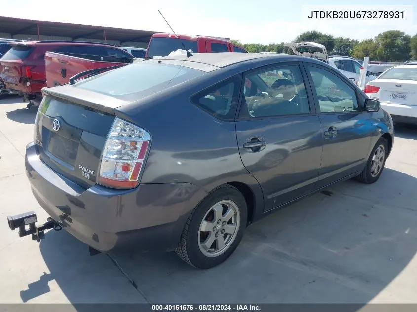 JTDKB20U673278931 2007 Toyota Prius