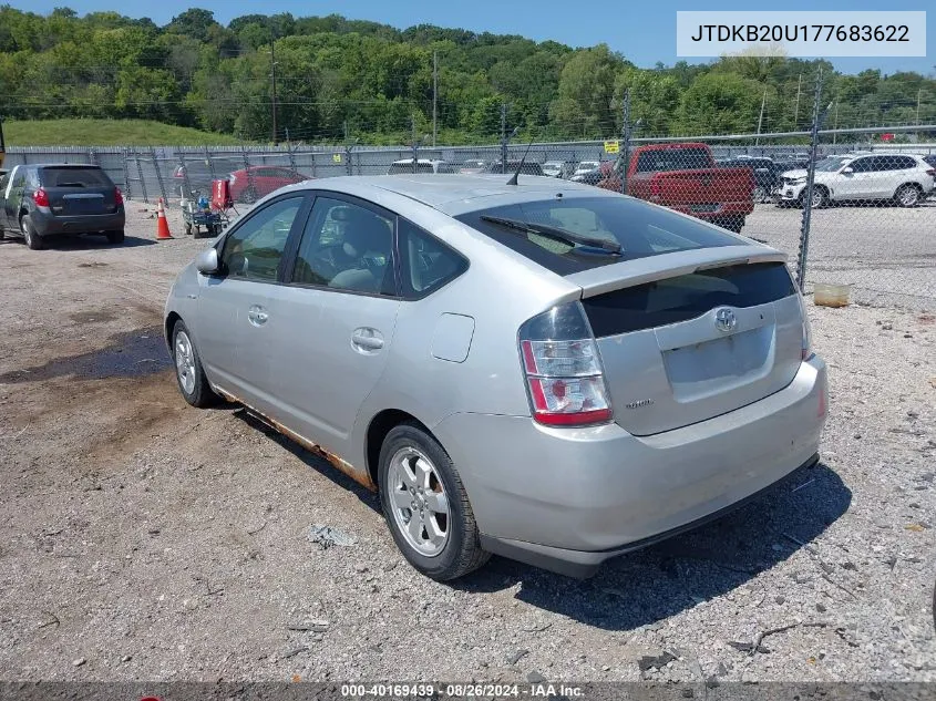 2007 Toyota Prius VIN: JTDKB20U177683622 Lot: 40169439