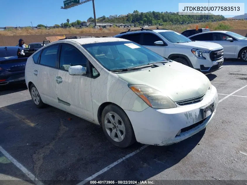 2007 Toyota Prius VIN: JTDKB20U077583513 Lot: 40173905