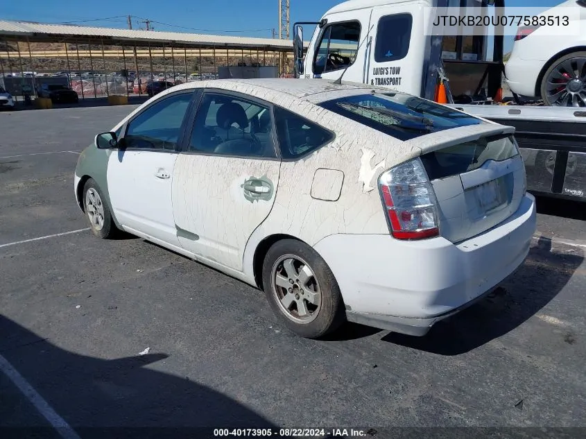 2007 Toyota Prius VIN: JTDKB20U077583513 Lot: 40173905