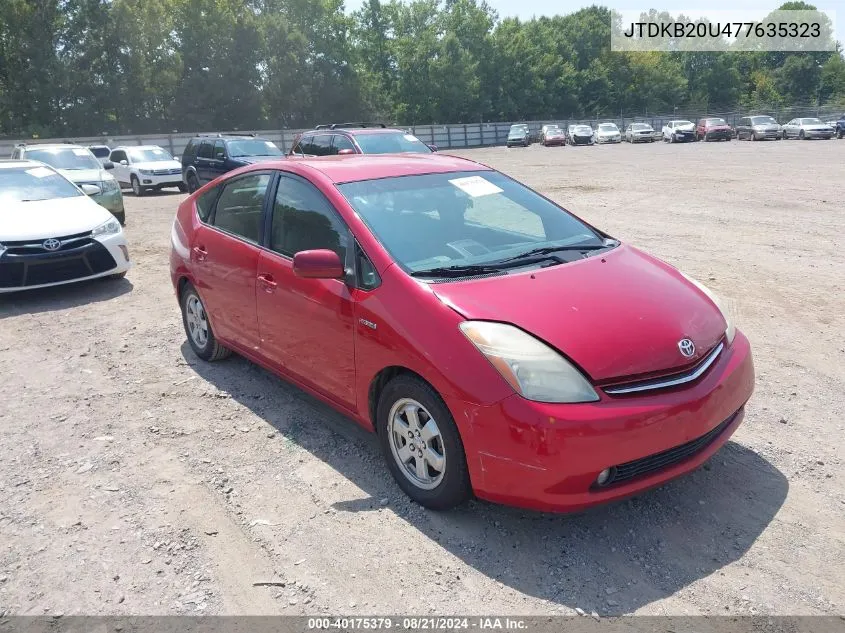 2007 Toyota Prius VIN: JTDKB20U477635323 Lot: 40175379