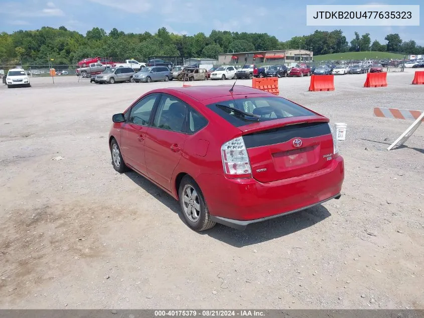 2007 Toyota Prius VIN: JTDKB20U477635323 Lot: 40175379