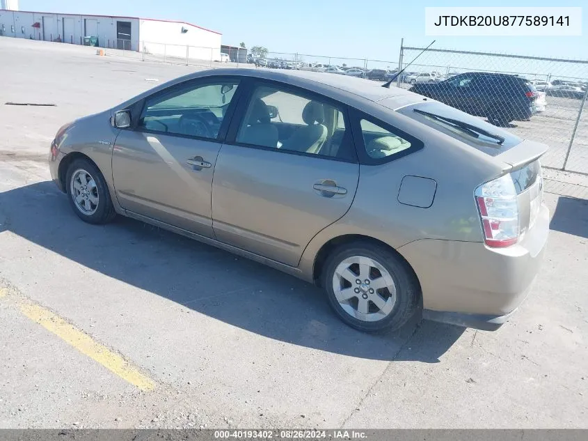 2007 Toyota Prius VIN: JTDKB20U877589141 Lot: 40193402