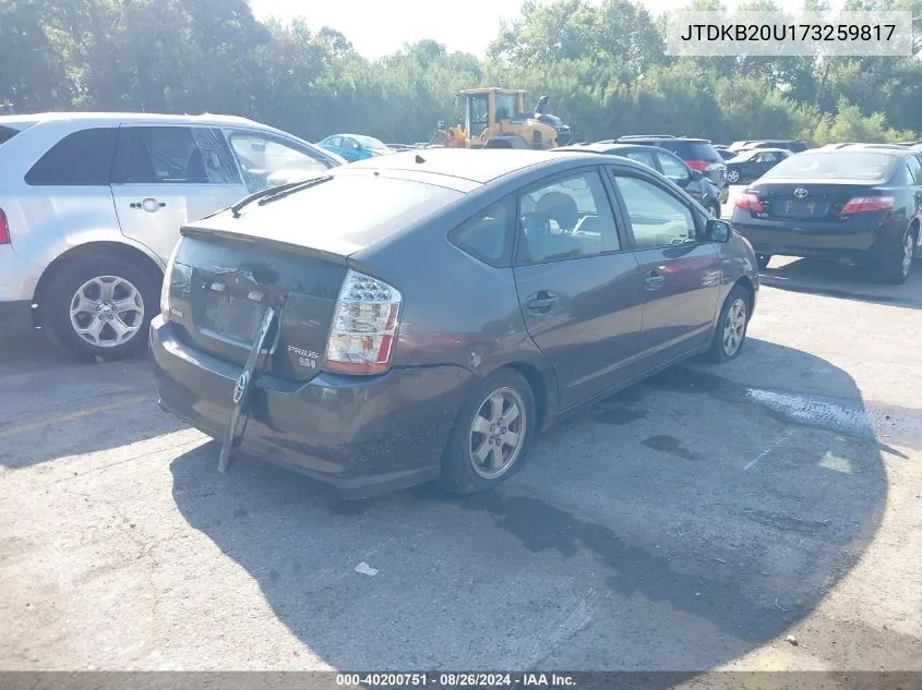 2007 Toyota Prius VIN: JTDKB20U173259817 Lot: 40200751