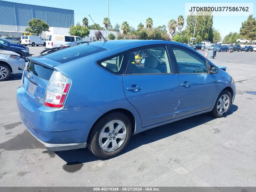 2007 Toyota Prius VIN: JTDKB20U377586762 Lot: 40210349