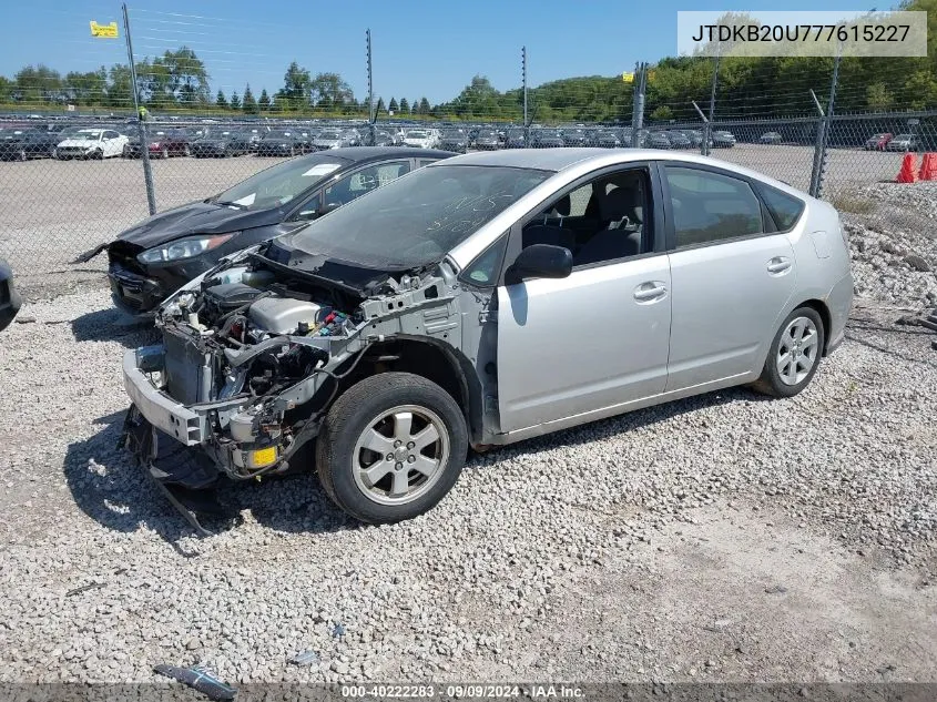 2007 Toyota Prius Touring VIN: JTDKB20U777615227 Lot: 40222283